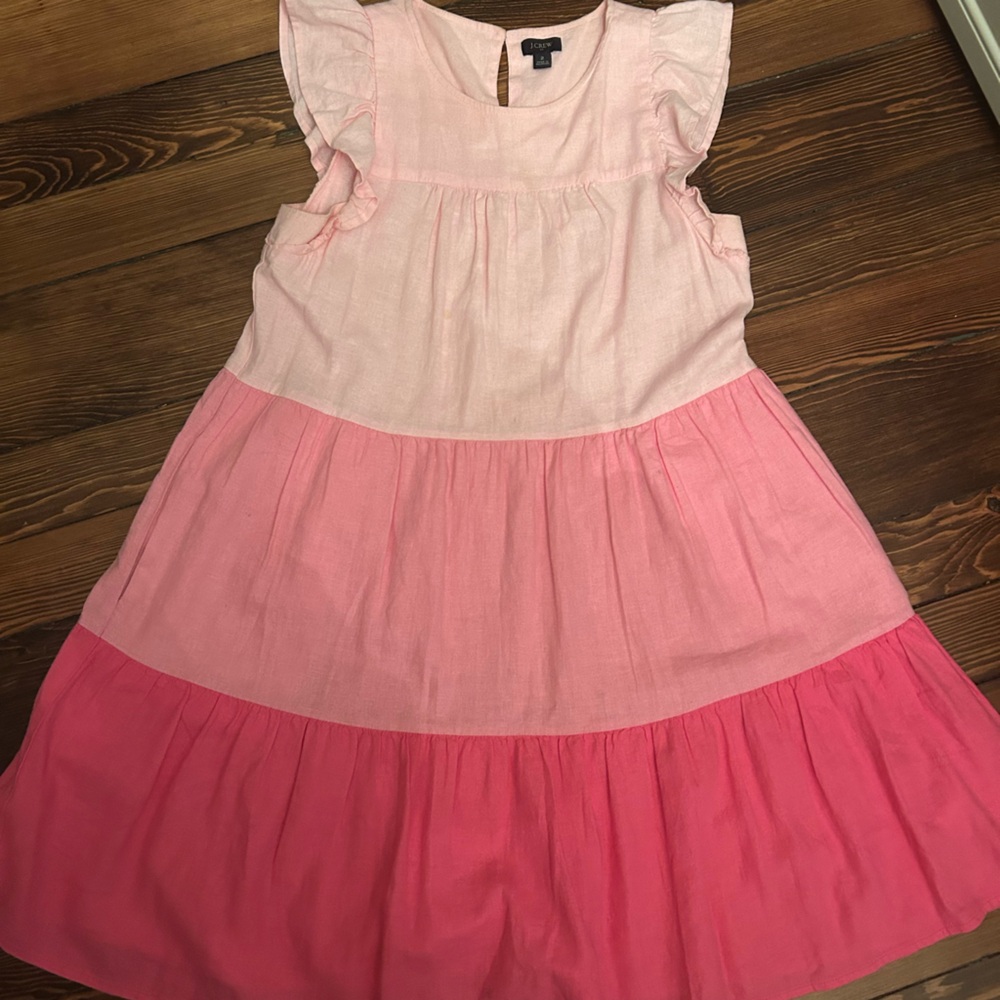 J. Crew Pink Tiered Mini Dress